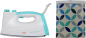 Preview: Rotel Professional Extra ***** Original Steam Iron GREEN Edition incl. ironing board cover with colored circle pattern