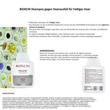Preview: Bioxcin herbal shampoo against hair loss for oily hair 300 ml