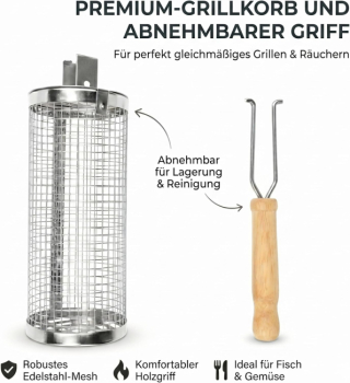 Preview: Grill Welten Grillkorb Edelstahl