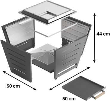 Preview: Grill Welten Raucharme Feuerschale (Firepit) aus Edelstahl – Stainless Steel