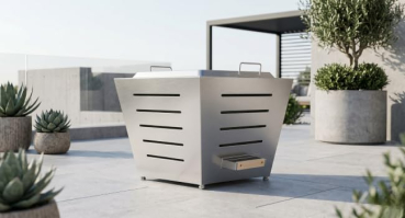 Preview: Grill Welten Raucharme Feuerschale (Firepit) aus Edelstahl – Stainless Steel