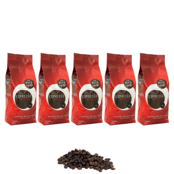 5 x Mauri & Peppe Espresso ganze Bohnen 1000 g