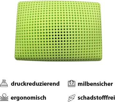 Preview: MAPE Nackenstützkissen viscoelastischer Thermo-Soft-Schaum 100% Baumwollbezug. geruchlos (Camping, 50 x 35 x 13,8 cm)