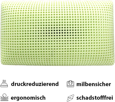 MAPE Duftkissen Nackenstützkissen viscoelastischer Thermo-Soft-Schaum mit 100% Baumwollbezug (Aloe Vera, 70 x 40 x 16 cm)