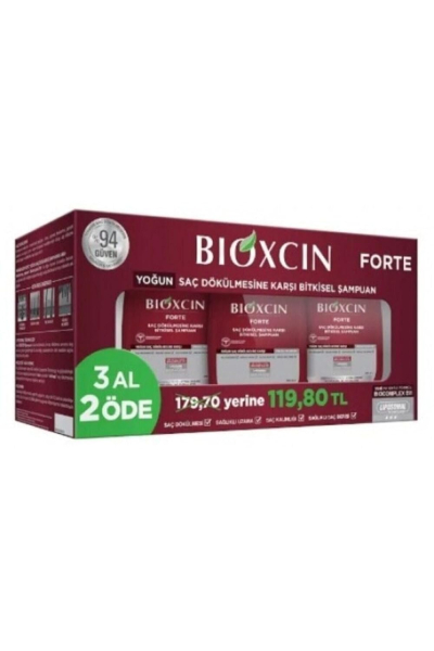 BIOXCIN FORTE Shampoo 3 x 300 ml economy pack against intensive hair loss