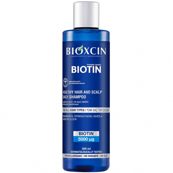 Bioxcin Biotin Shampoo for All Hair Types - 300 ml