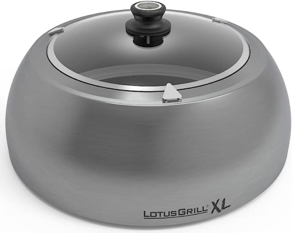 LotusGrill Grillhaube mit Glas (neu!) Edelstahl XL DK-SG-435 + Thermometer