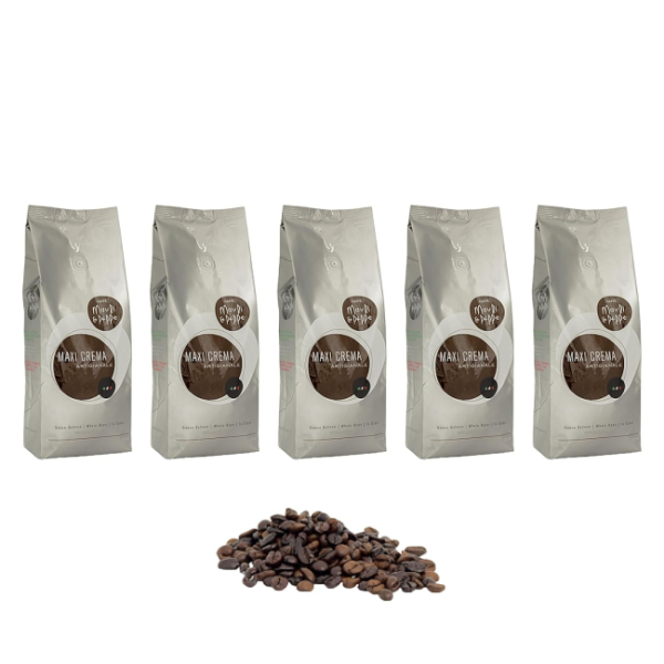 5 x Mauri & Peppe Maxi Crema Whole Beans 1000 g
