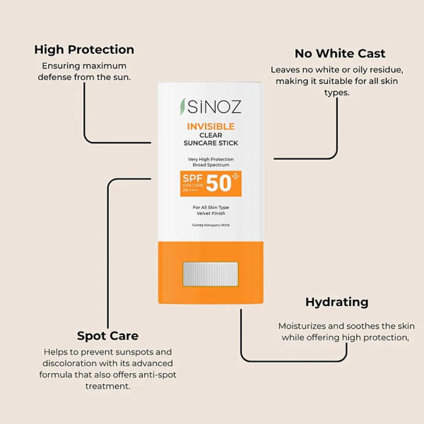 SINOZ Sinoz Invisible Clear Suncare Stick SPF50+