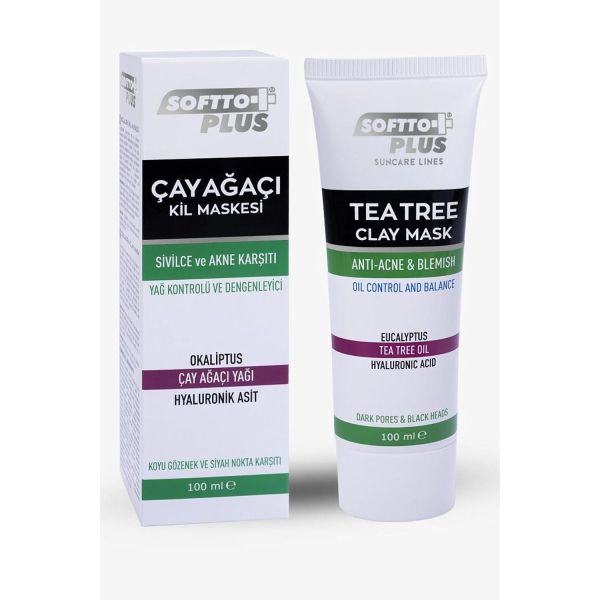 Softto Plus Tea Tree Clay Mask Anti-Acne & Blemish - 100 ml
