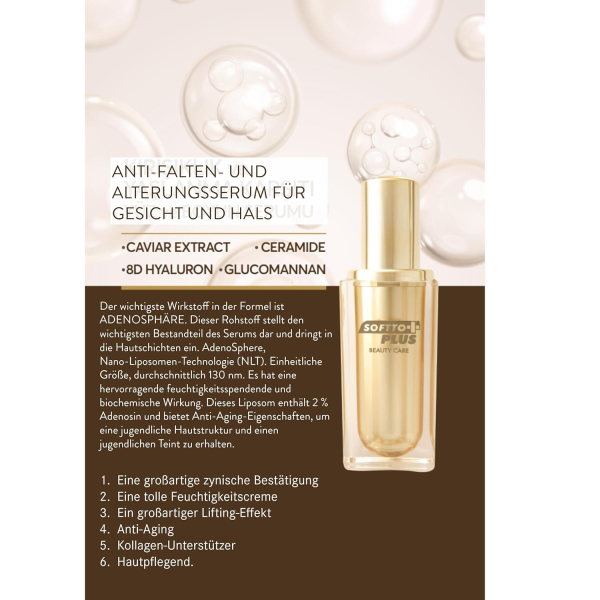 Softto Plus 360° Pro-Ageing Face & Neck Serum - 50 ml