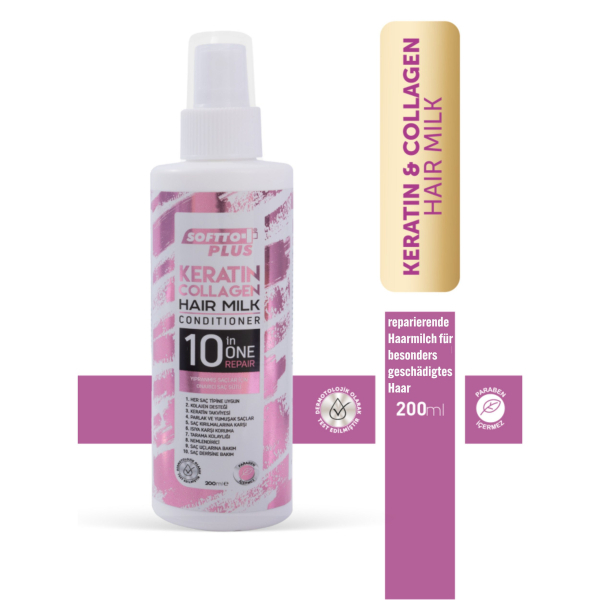 Softto Plus 10in1 Keratin & Collagen Conditioner Hair Milk - 200 ml