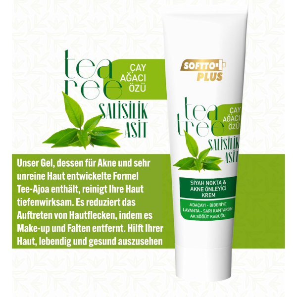 Softto Plus Tea Tree Anti Blackhead Acne Cream - 50 ml