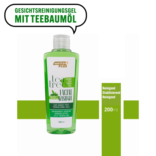 Softto Plus Tea Tree Facial Wash Gel - 200 ml