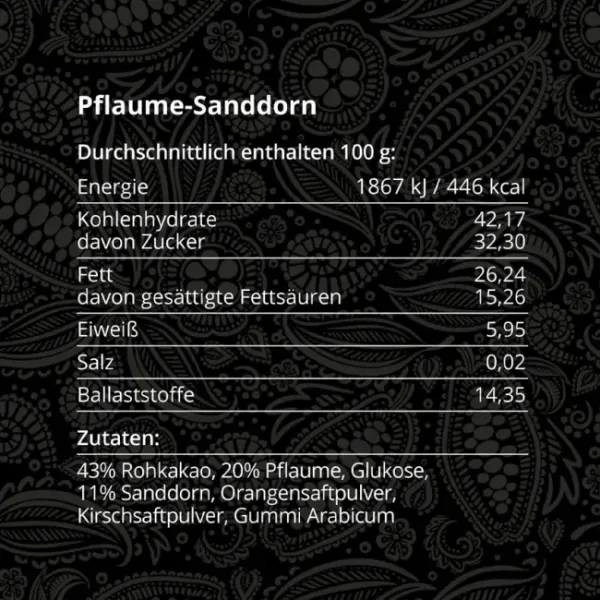 Takamanda Kakao Pflaume-Sanddorn Pearls 60 gTakamanda Kakao Pflaume-Sanddorn Pearls 60 g