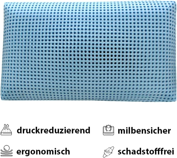 MAPE Duftkissen Nackenstützkissen viscoelastischer Thermo-Soft-Schaum mit 100% Baumwollbezug (Eukalyptus, 73 x 43 x 13,8 cm)