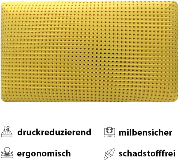 MAPE Duftkissen Nackenstützkissen viscoelastischer Thermo-Soft-Schaum mit 100% Baumwollbezug (Kamille, 73 x 43 x 13,8 cm)