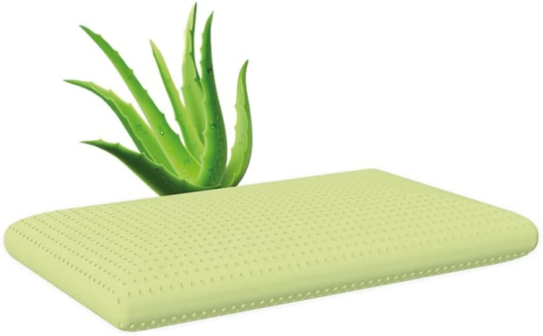 MAPE Duftkissen Nackenstützkissen viscoelastischer Thermo-Soft-Schaum mit 100% Baumwollbezug (Aloe Vera, 70 x 40 x 16 cm)